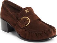 Miu Miu Buckled Soft Moc Loafer