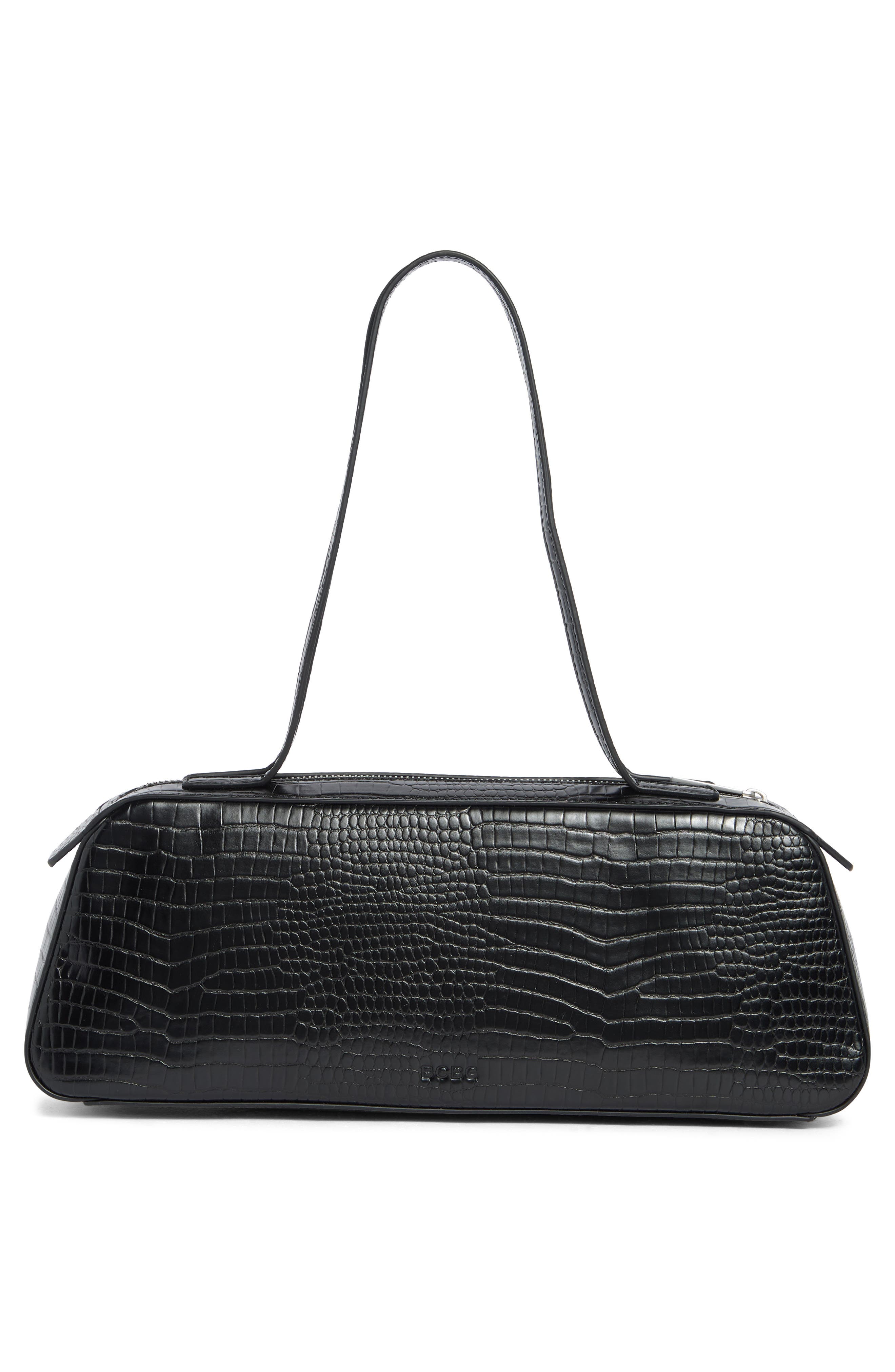 BCBG Minimalist East West Shoulder Bag, Alternate, color, Black