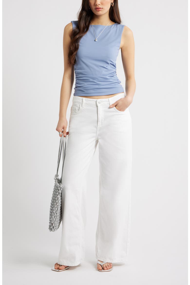 Boat Neck Sleeveless Top, Alternate, color, BLUE UMBRA