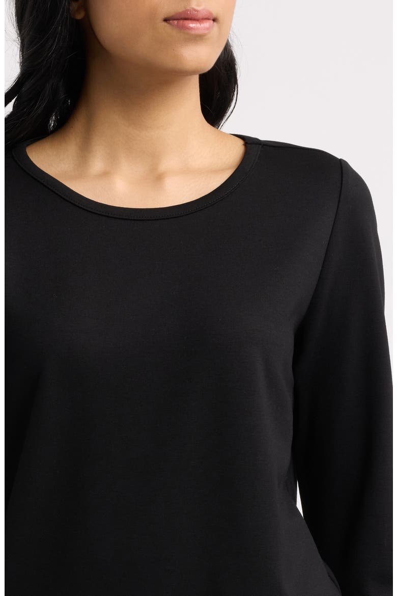 Ruffle Cuff Top, Alternate, color, ANNE BLACK