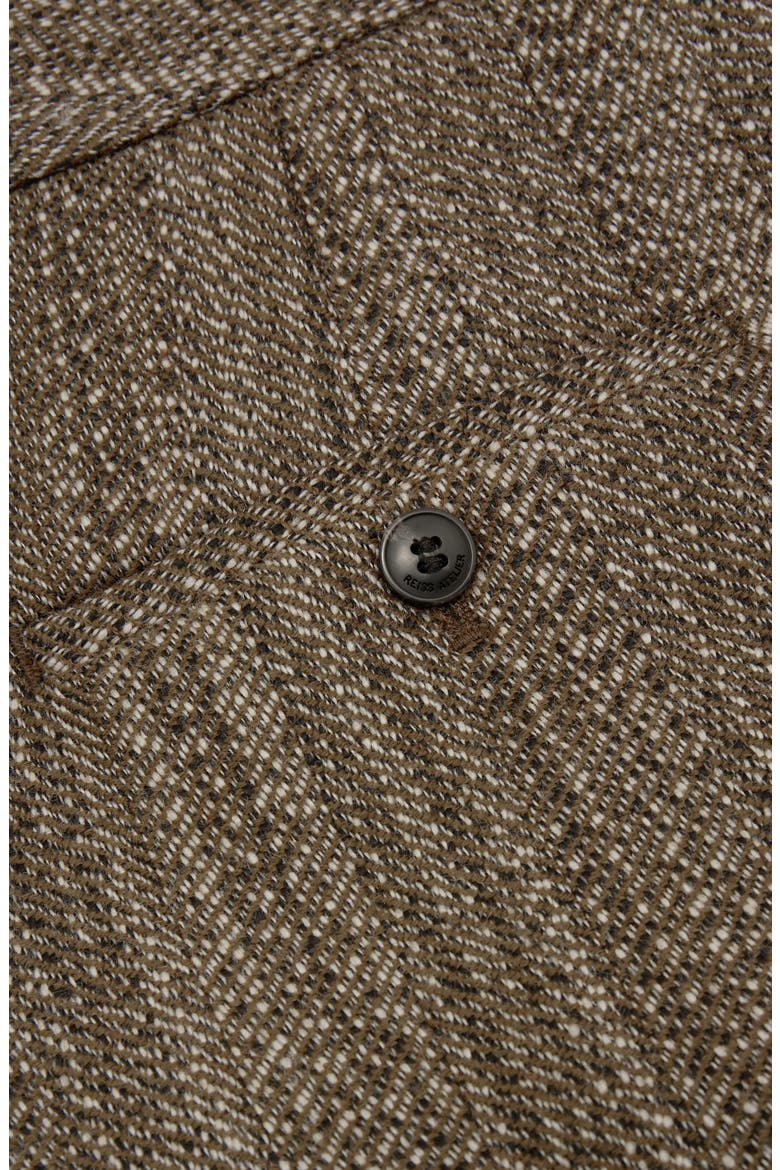 Inessa Herringbone Wide Leg Wool Blend Trousers, Alternate, color, BROWN