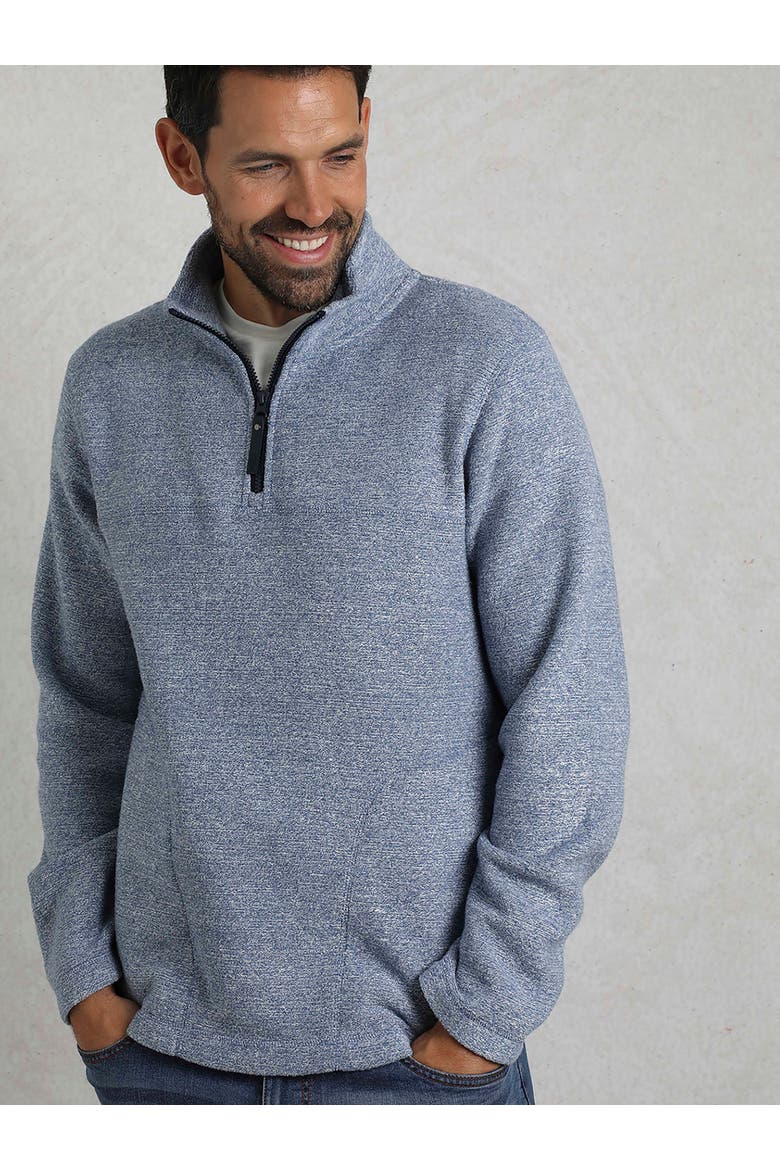Laramie 1/4 Zip Snow Marl Fleece, Main, color, Mid Blue