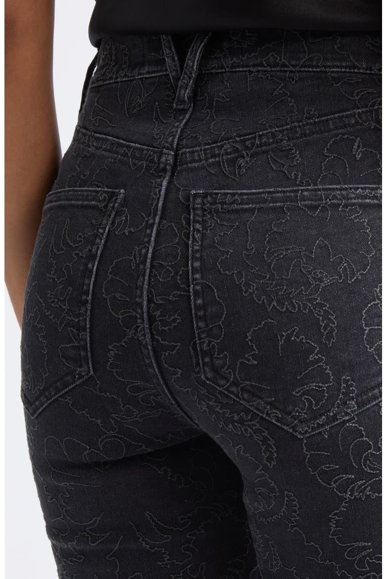 Beverly Floral Embroidered Flare Leg Jeans, Alternate, color, WASHED ONYX