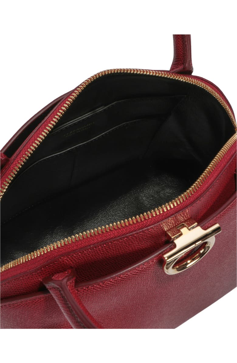FERRAGAMO Gancini Medium Top Handle Bag, Alternate, color, Burgundy