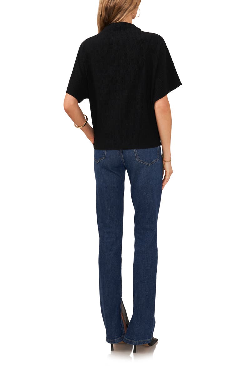 Textured Mock Neck Top, Alternate, color, RICH BLACK