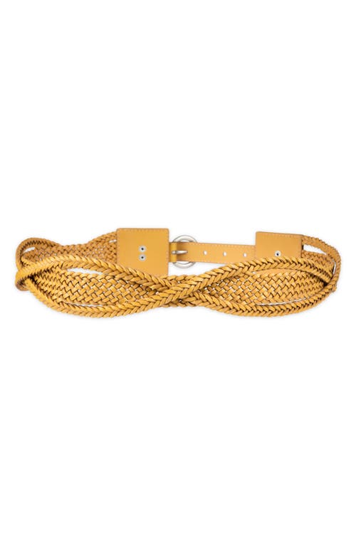Sam Edelman Twist Braided Leather Belt In Yellow