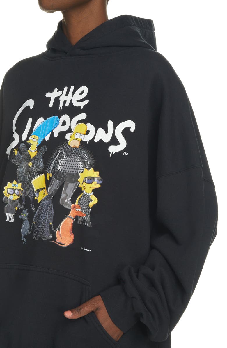 Balenciaga The Simpsons<sup>™</sup> Oversize Organic Cotton Hoodie, Alternate, color,