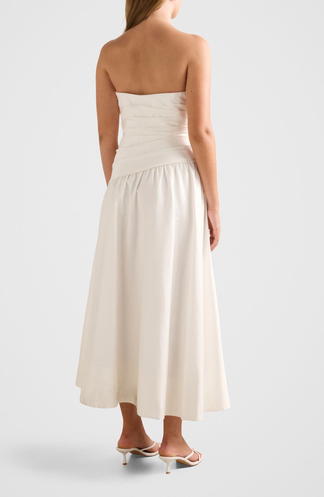 Rumi Ruched Strapless Midi Dress - image 2