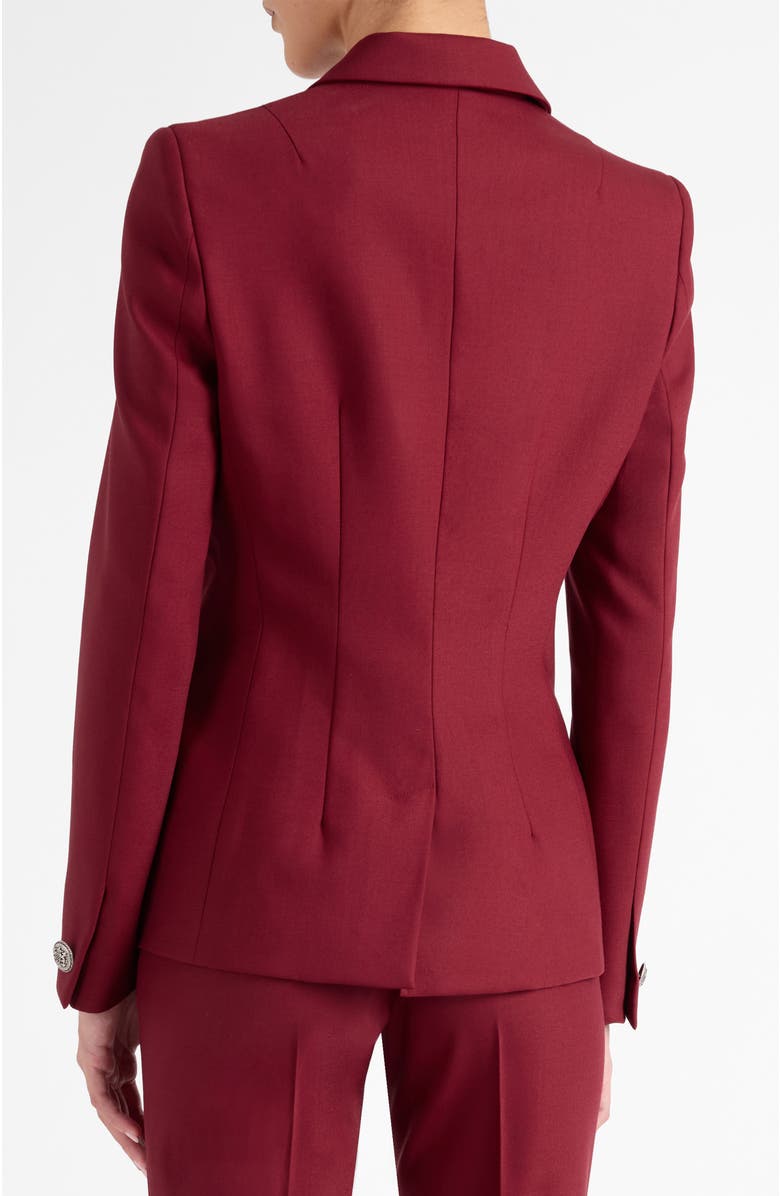 Santorelli Quinn Double Breasted Jacket in Lightweight Virgin Wool Stretch, Alternate, color, Bordeaux