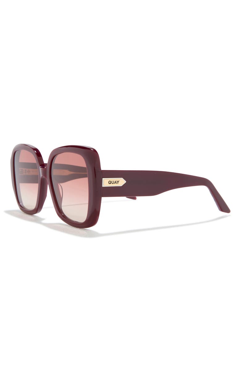 QUAY Full Glam 55mm Gradient Square Sunglasses, Alternate, color, Pinot/ Pinot Taupe