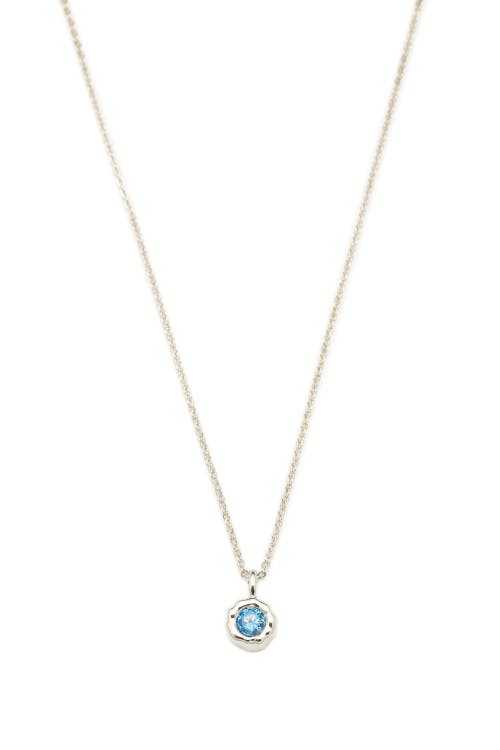 Classicharms Skyler Molten Solitaire Cubic Zirconia Pendant Necklace In Blue