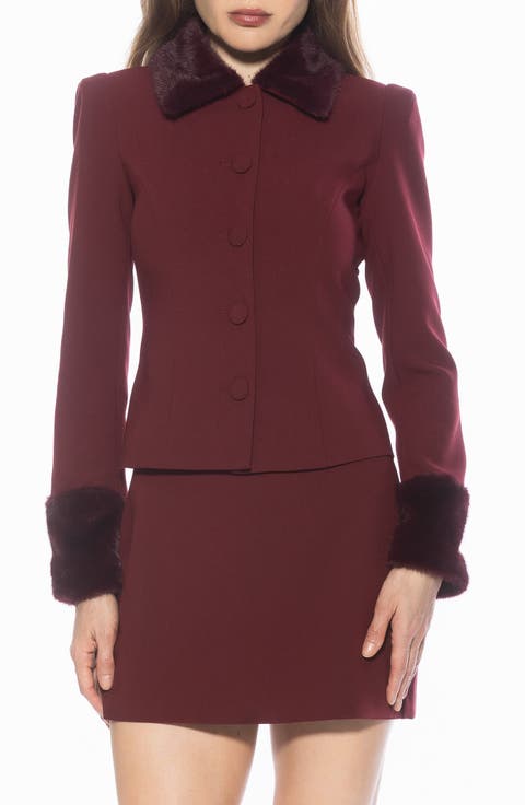 Fran Faux Fur Trim Twill Jacket