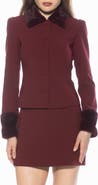 Alexia Admor Fran Faux Fur Trim Twill Jacket