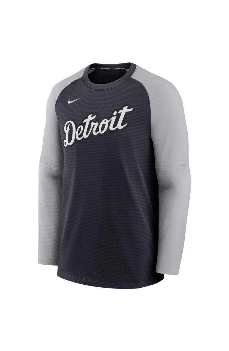 Nike Men's Nike Navy/Gray Detroit Tigers Authentic Collection Pregame Performance Raglan Pullover Sweatshirt, Alternate, color,