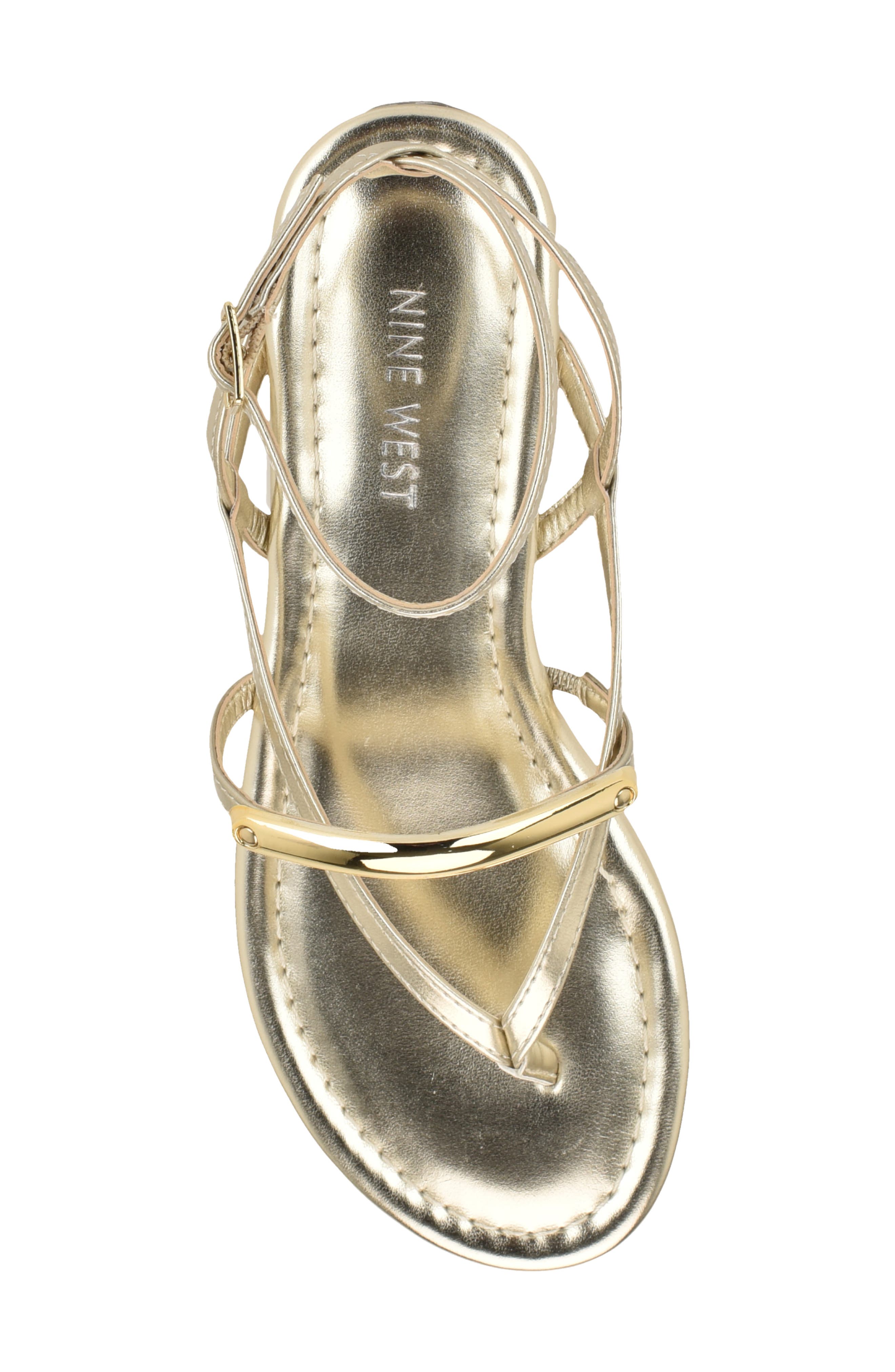 Bretta Ankle Strap Sandal, Alternate, color, GOLD