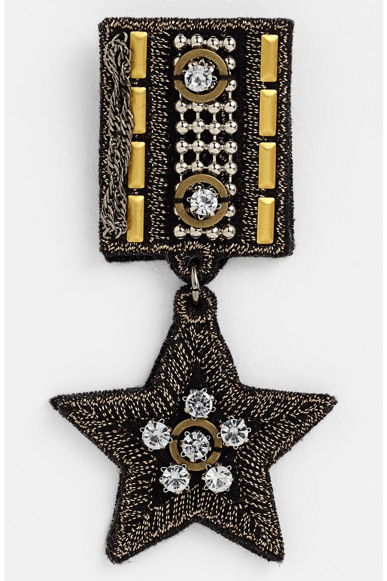 'Military Star' Pin, Main, color, GOLD/ HEMATITE