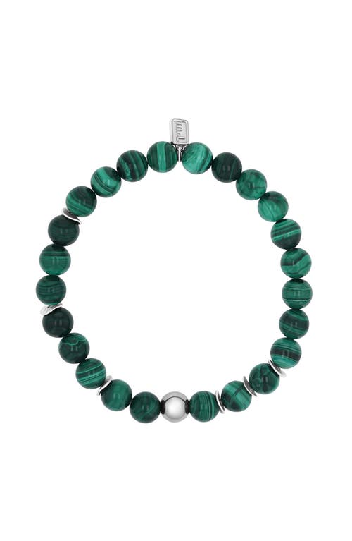 MR LOWE BY SHERYL LOWE MR LOWE BY SHERYL LOWE MR LOWE BEAD BRACELET WITH SILVER ROUND BEAD AND 6 SILVER WAVY DISKS 