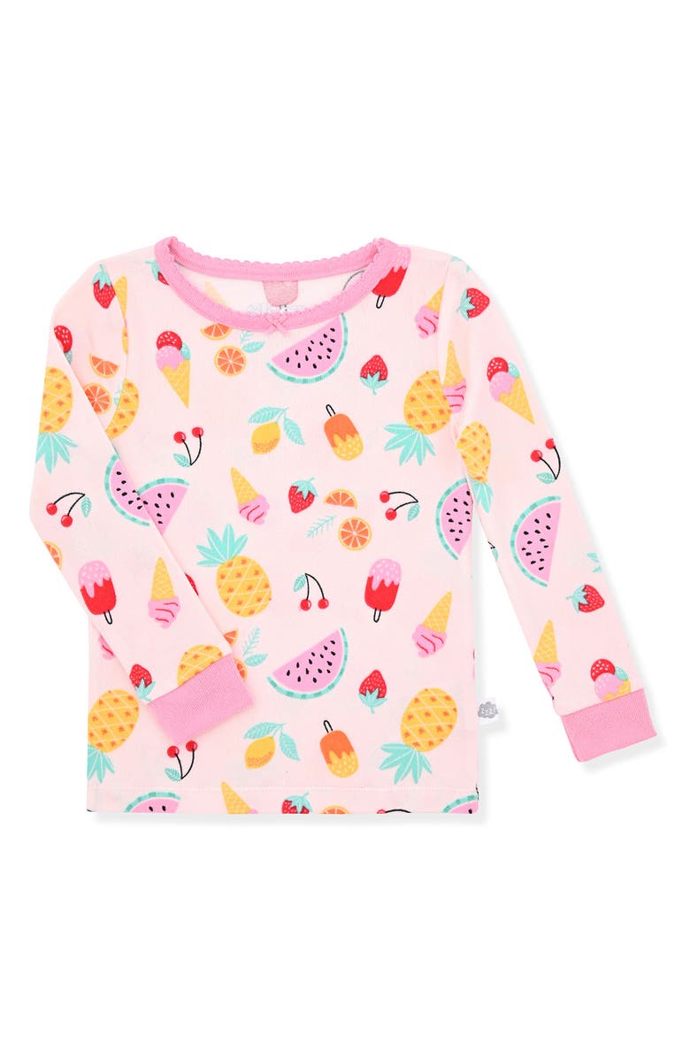 SLEEP ON IT Fitted Two-Piece Pajamas & Socks Set, Alternate, color, Pink