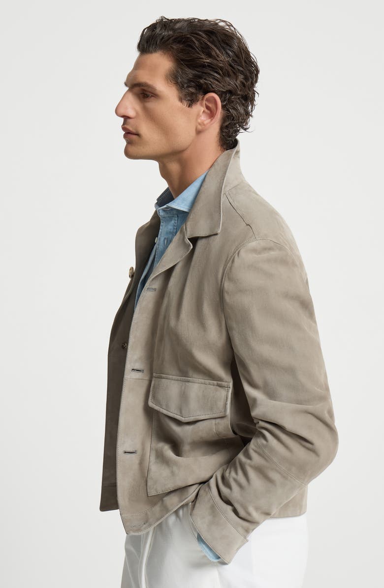 Brunello Cucinelli Suede jacket, Alternate, color, Khaki