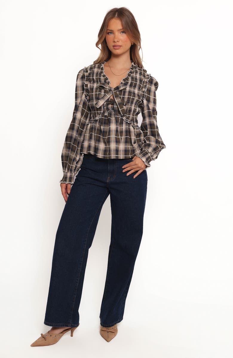 Petal & Pup Grayson Tie Front Plaid Top, Alternate, color, 