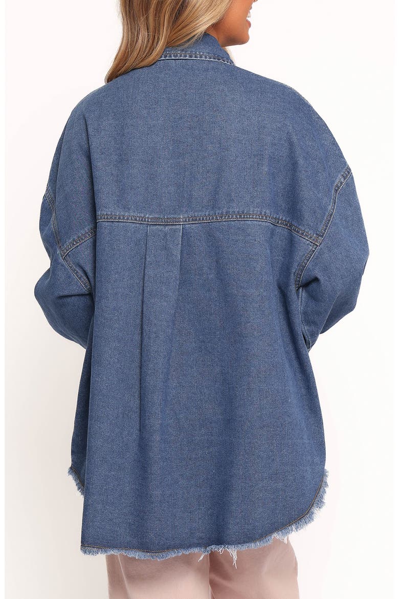 Twiggy Oversize Frayed Edge Denim Shacket, Alternate, color, DENIM
