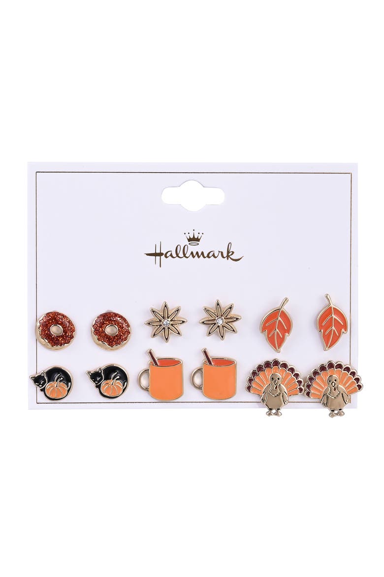 Thanksgiving 6 Pair Earring Set, Alternate, color, Orange
