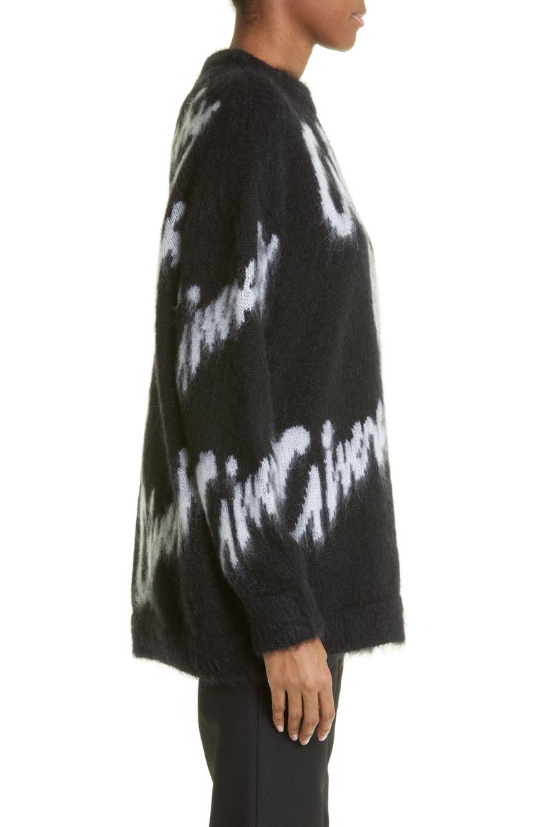 Givenchy Intarsia Logo Crewneck Mohair & Wool Blend Sweater, Alternate, color,