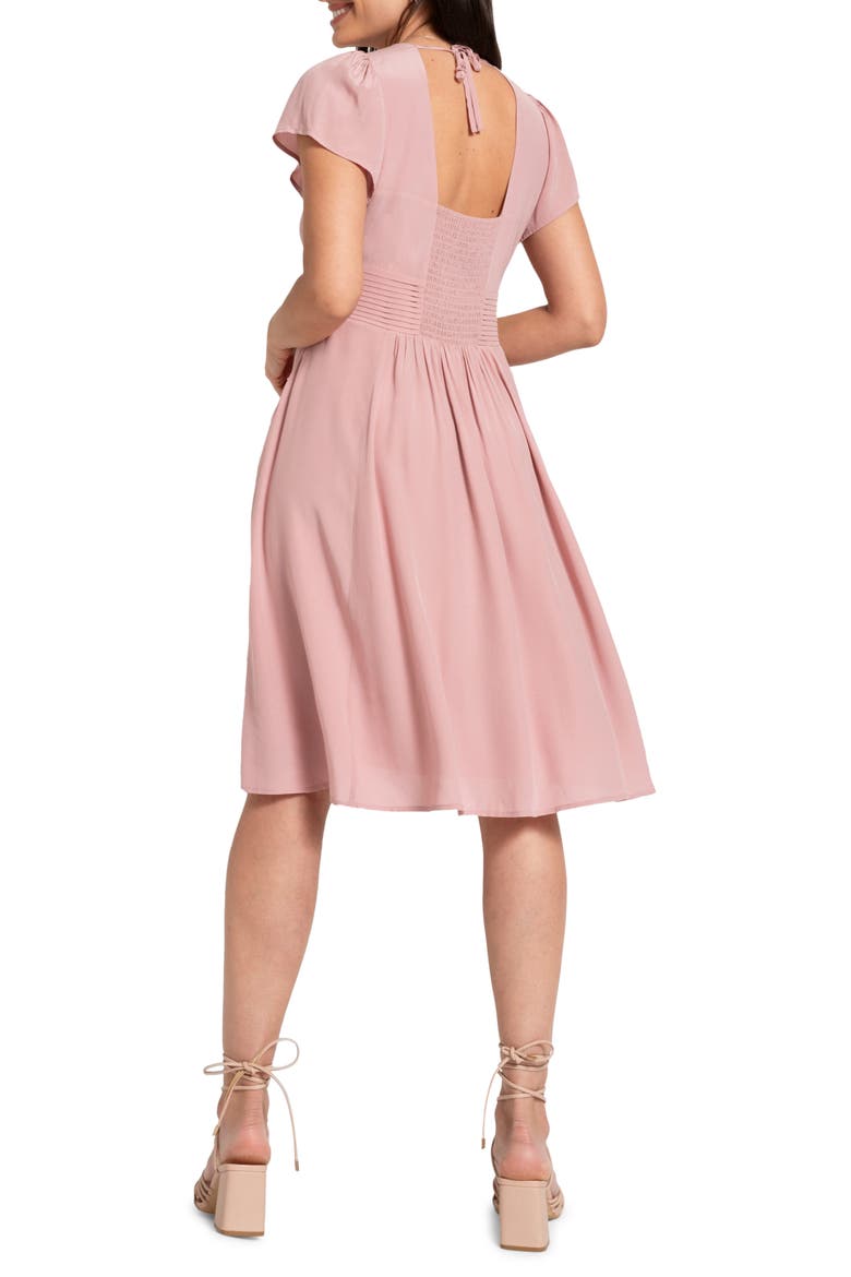 Flutter Sleeve Maternity/Nursing Dress, Alternate, color, BLUSH