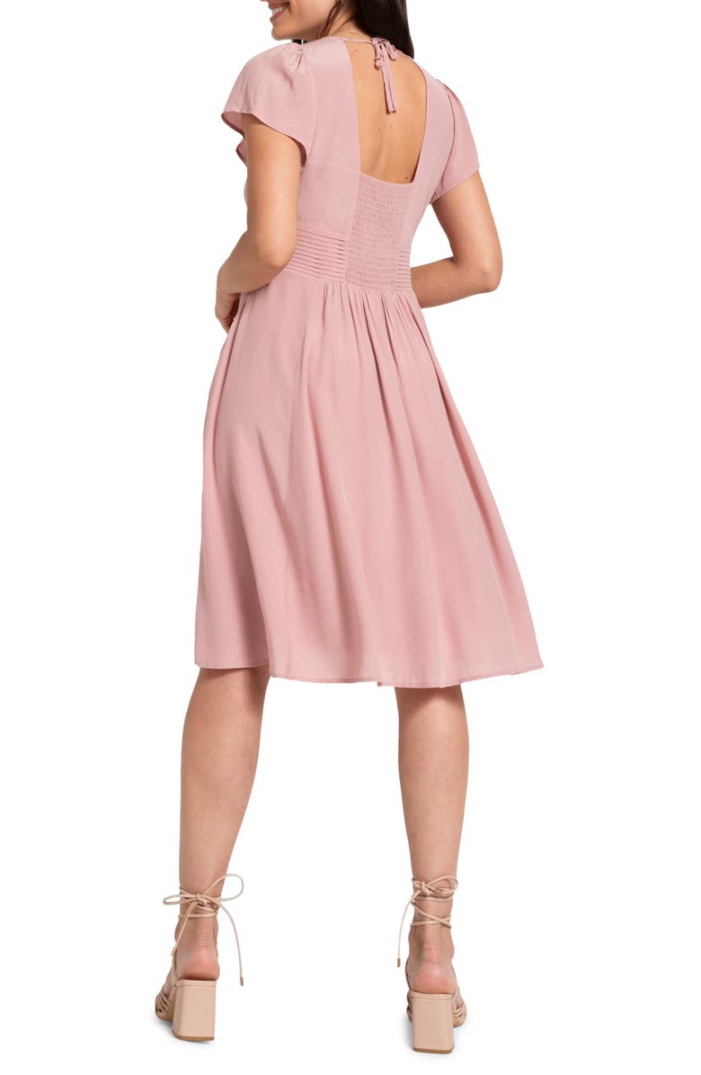 Seraphine Flutter Sleeve Maternity/Nursing Dress, Alternate, color, Blush