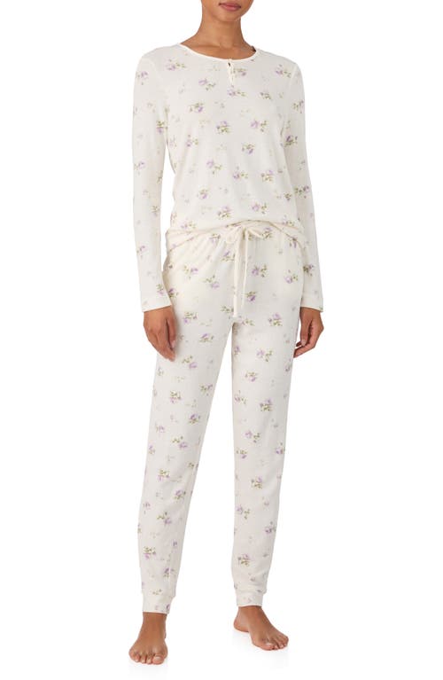Ralph Lauren Floral Cotton-blend Henley Jogger Pj Set In Multi