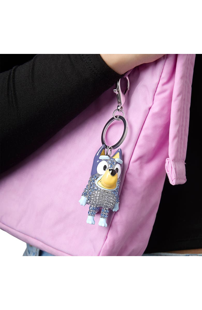 BLUEY Bag Charm Pave Crystal, Official License Bluey Charm Keychain with Lobster Clip, Alternate, color, Blue