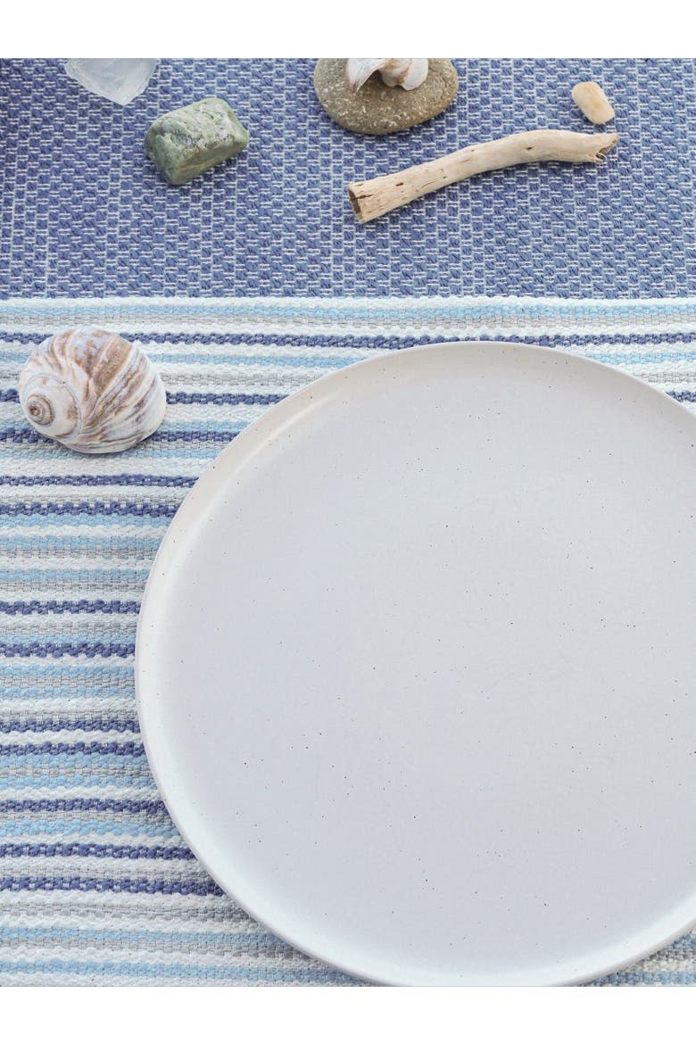 Blue Yacht Stripe Indoor Outdoor Table Runner, Alternate, color, blue
