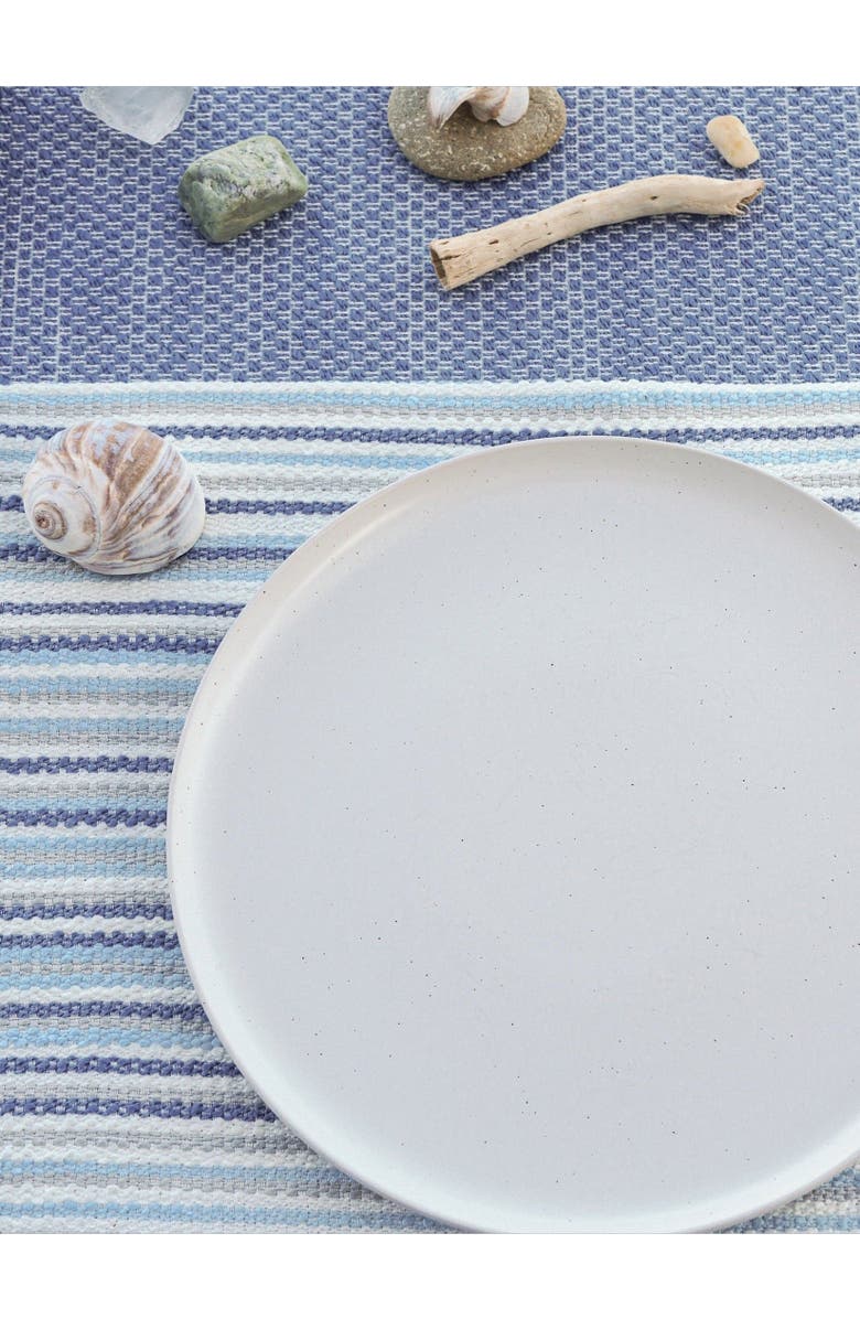 Anaya Blue Yacht Stripe Indoor Outdoor Table Runner, Alternate, color,