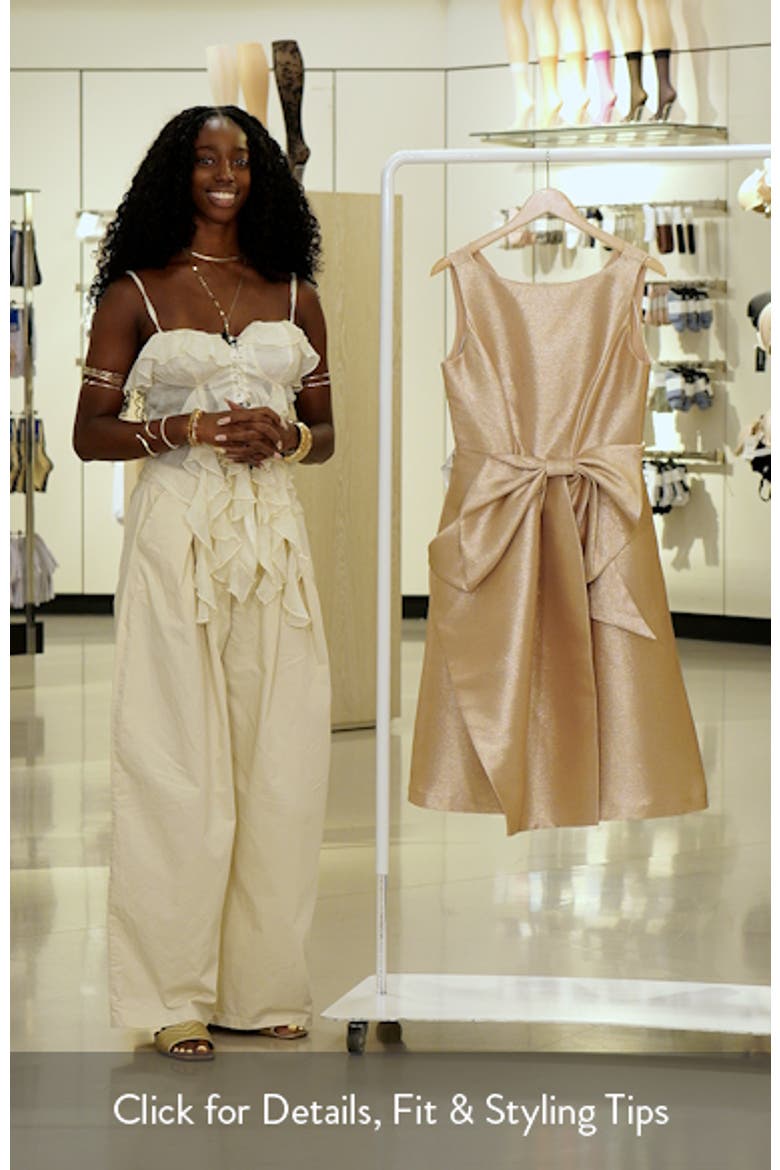 Lillian Metallic Bow Detail Cocktail Midi Dress video