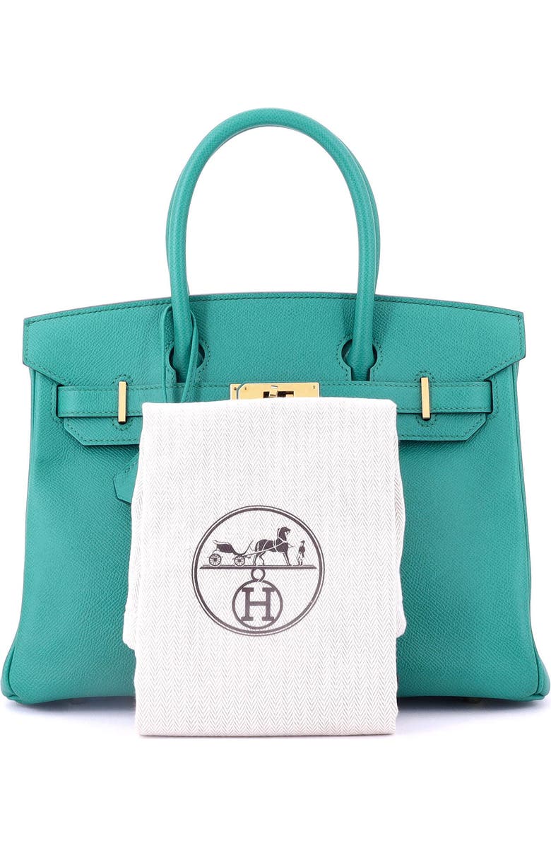 Pre-Owned Hermes Birkin Handbag Blue Epsom with Gold Hardware 30, Alternate, color, Bleu Paon