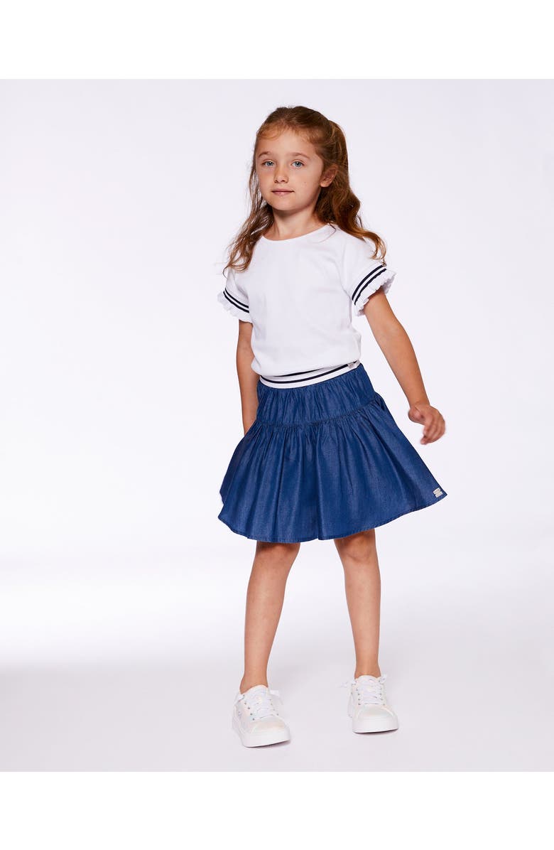 Deux par Deux Little Girl's Chambray Skort Navy Blue, Alternate, color, 