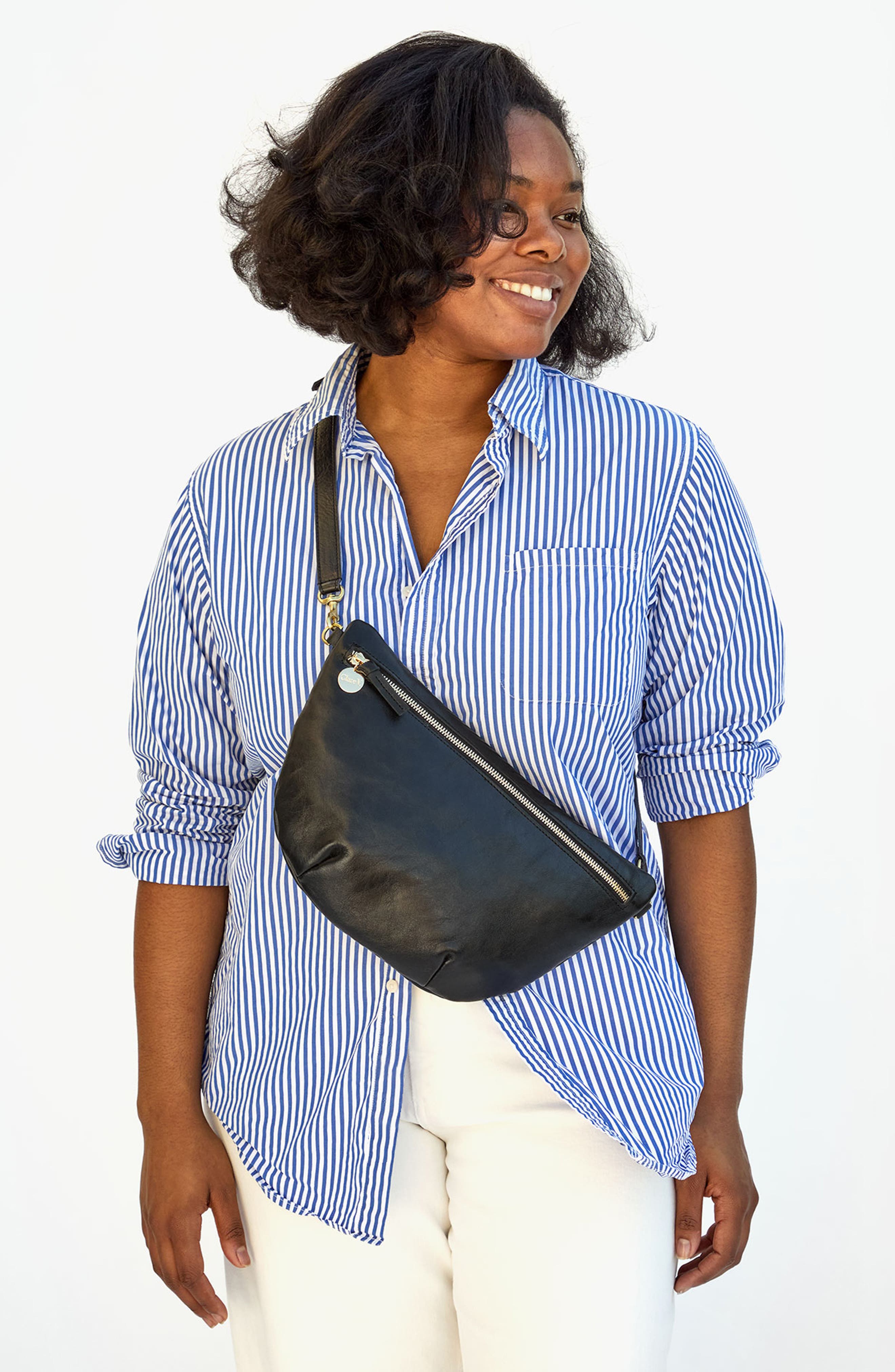 Clare V. Grande Leather Belt Bag, Alternate, color, 