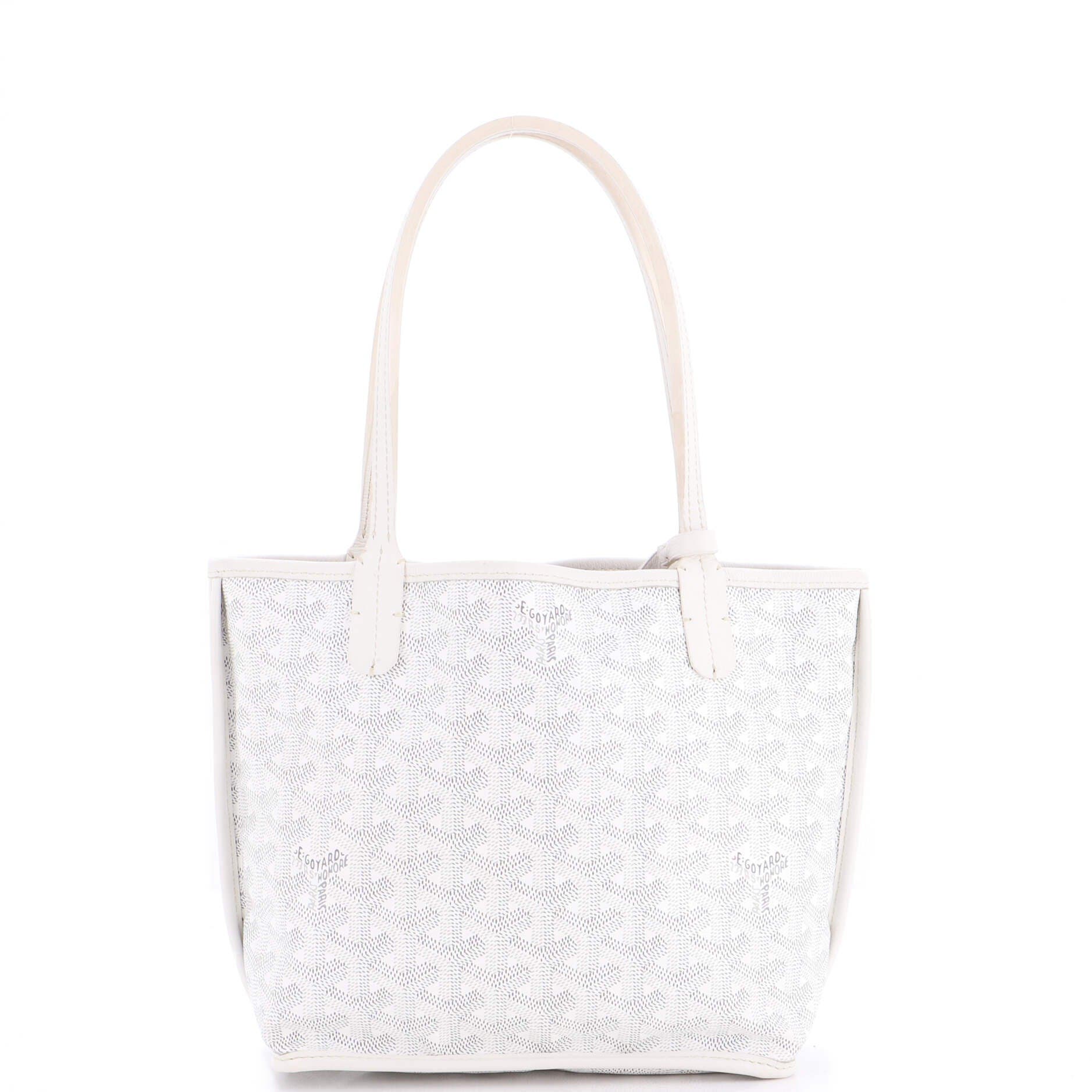 Pre-Owned Goyard Anjou Reversible Tote Coated Canvas Mini, Main, color, White