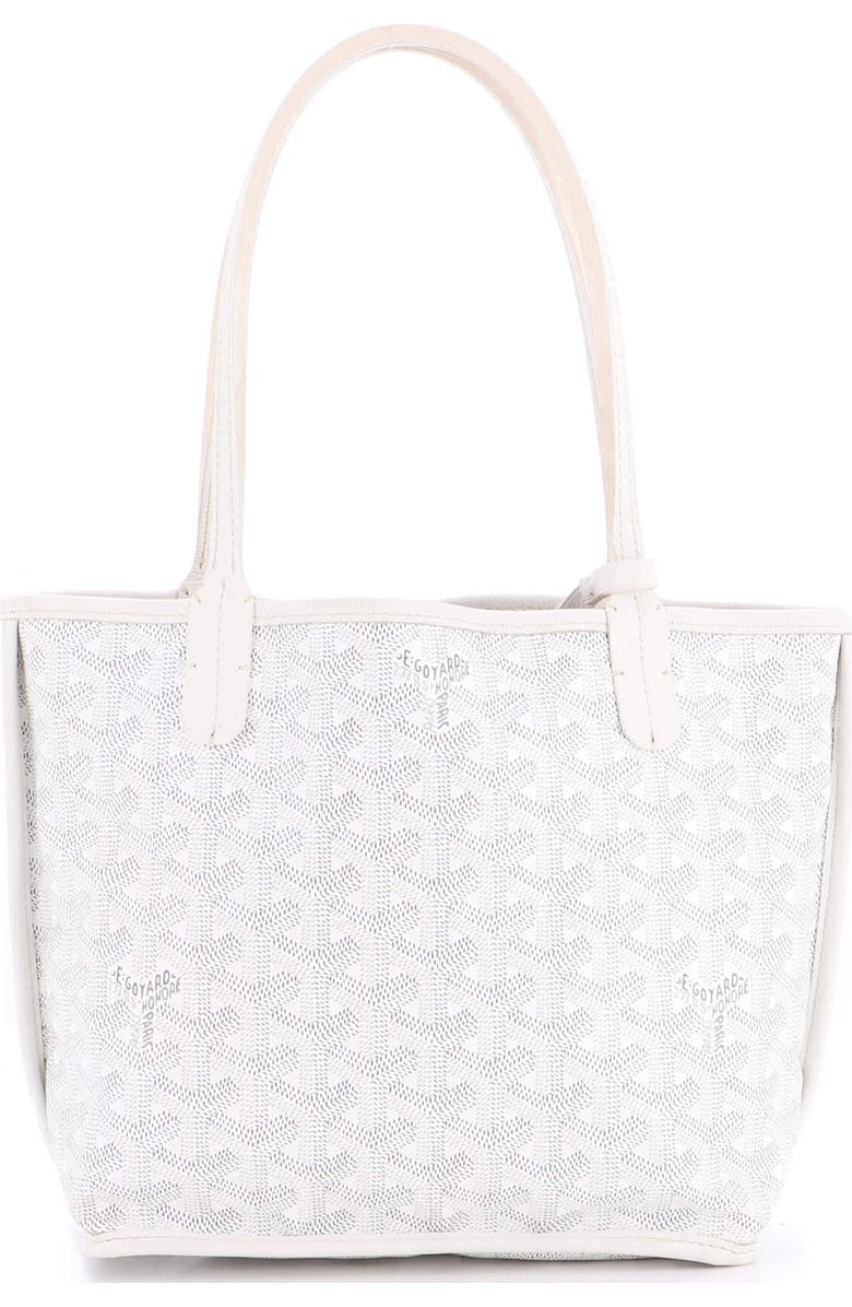 Pre-Owned Goyard Anjou Reversible Tote Coated Canvas Mini, Main, color, White