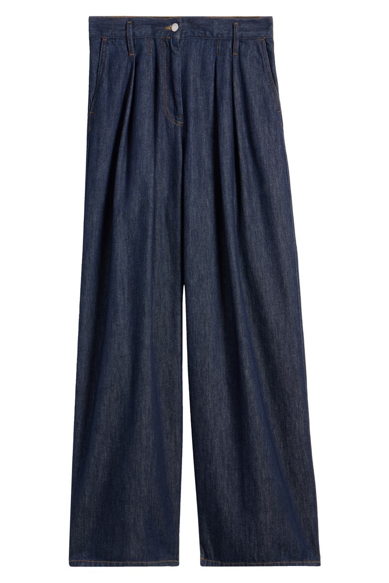 Pamplona Pleated Denim Pants, Alternate, color, INDIGO