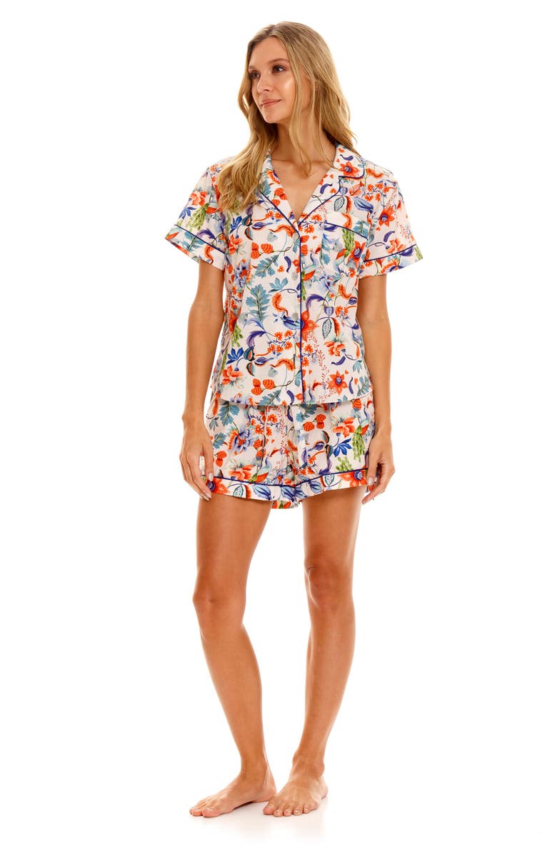 The Lazy Poet Nina Bello Ravello Short Cotton Pajamas, Alternate, color,