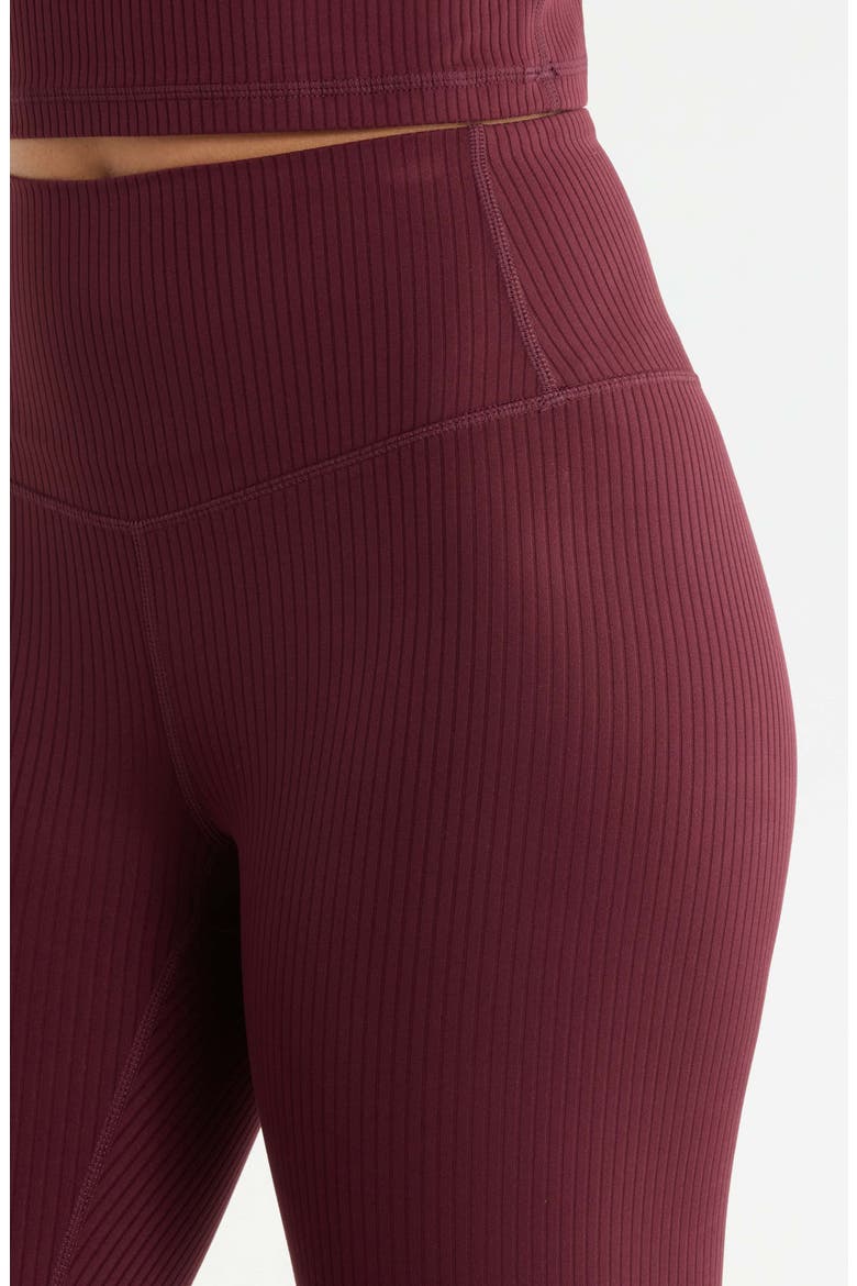 Thrive Rib High Waist 7/8 Leggings, Alternate, color, BURGUNDY STEM