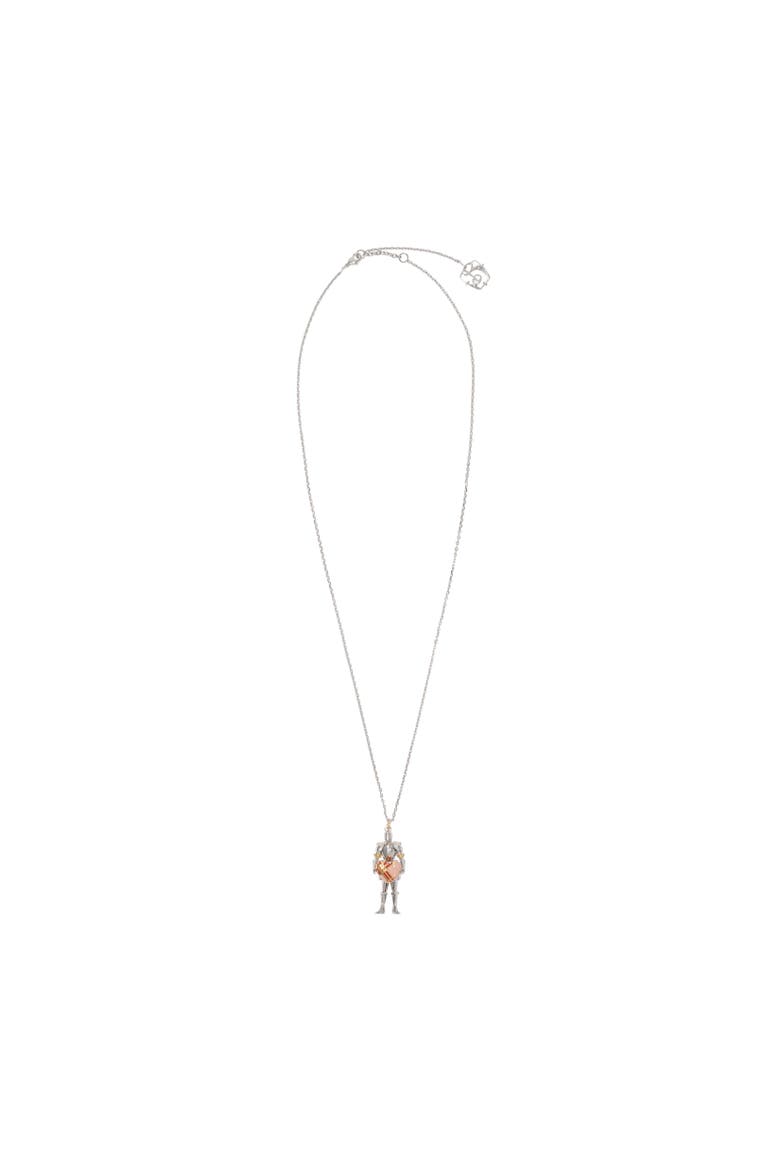 Knight Heart Charm Necklace, Alternate, color, Silver/gold