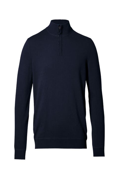 Merino/Cashmere Button Neck