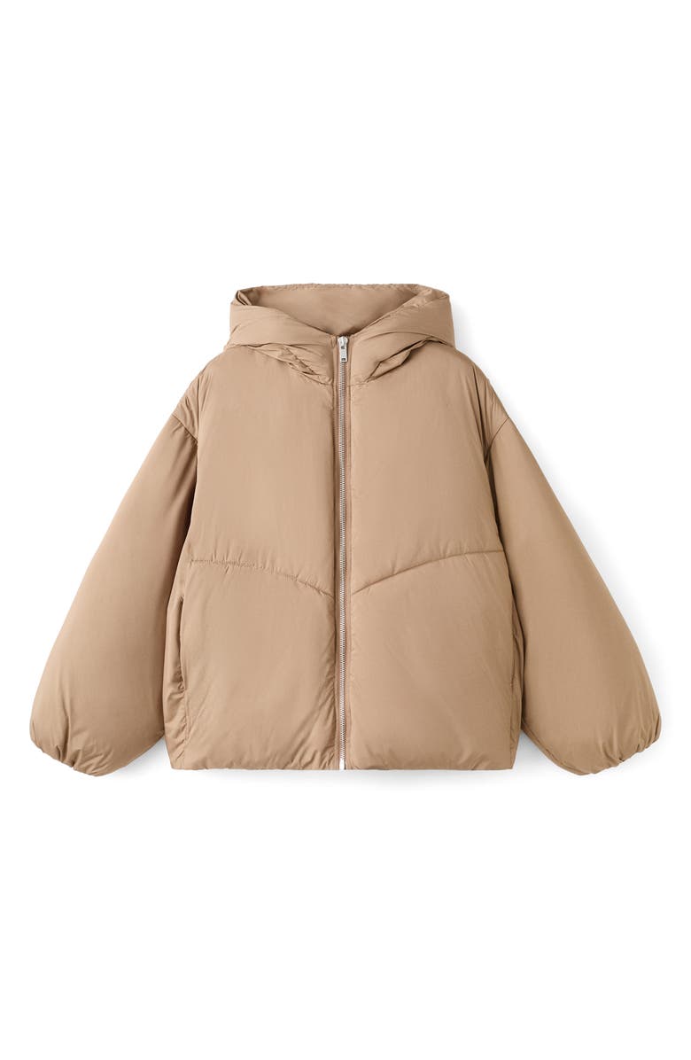 MANGO Oversize Hooded Puffer Jacket, Alternate, color, Beige
