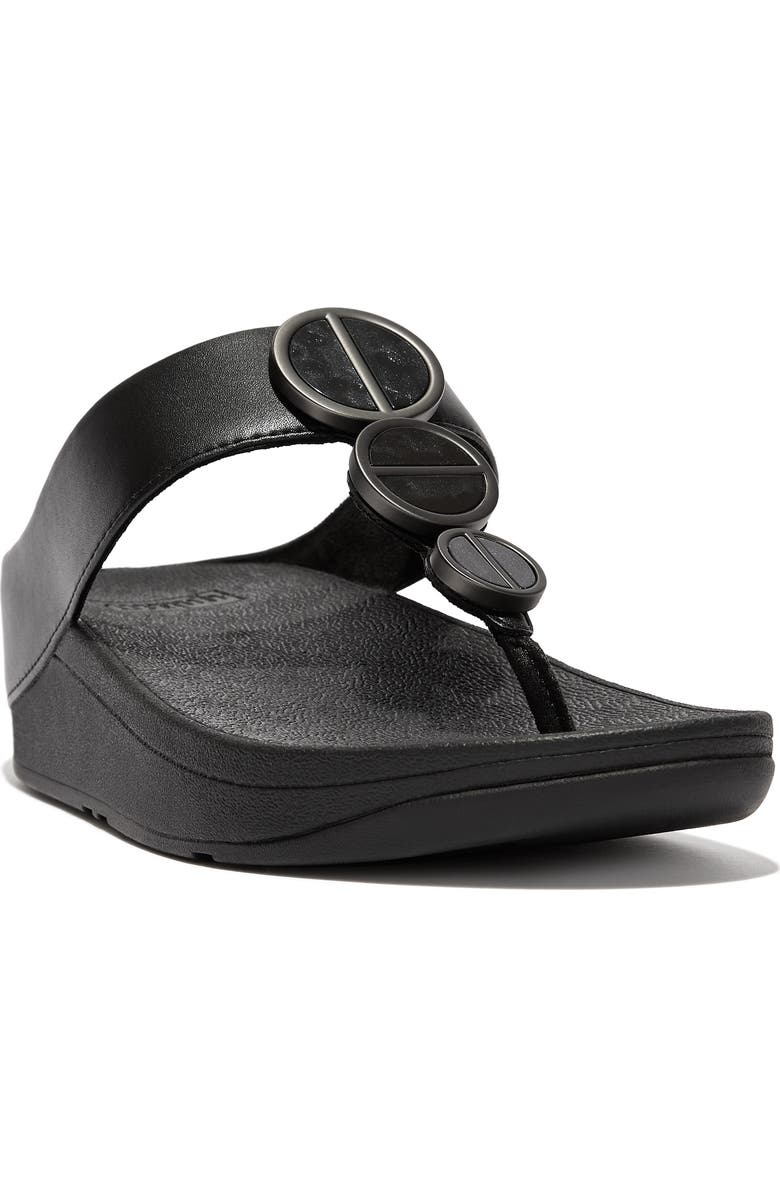 FitFlop Metallic Medallion Flip Flop, Main, color, All Black