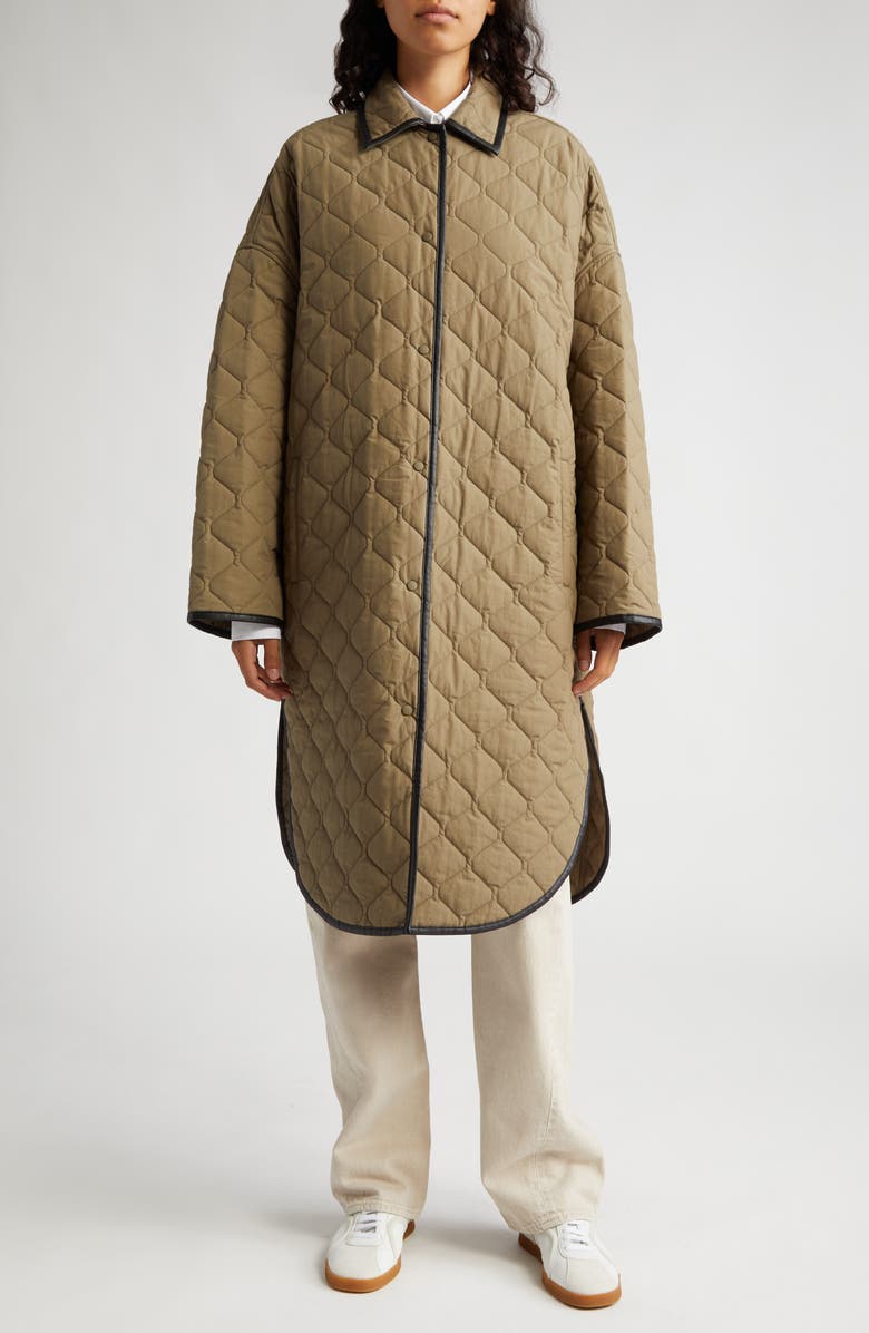 TOTEME Quilted Organic Cotton Cocoon Coat, Alternate, color,