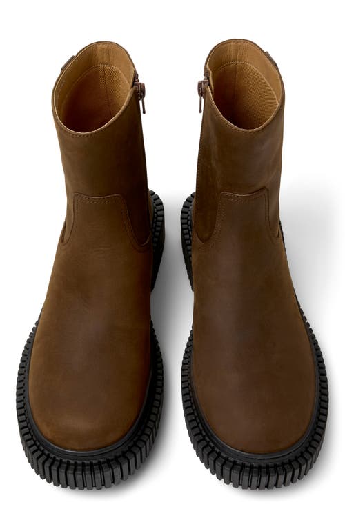 Camper Pix Berlin Zip-detail Platform Boots In Brown
