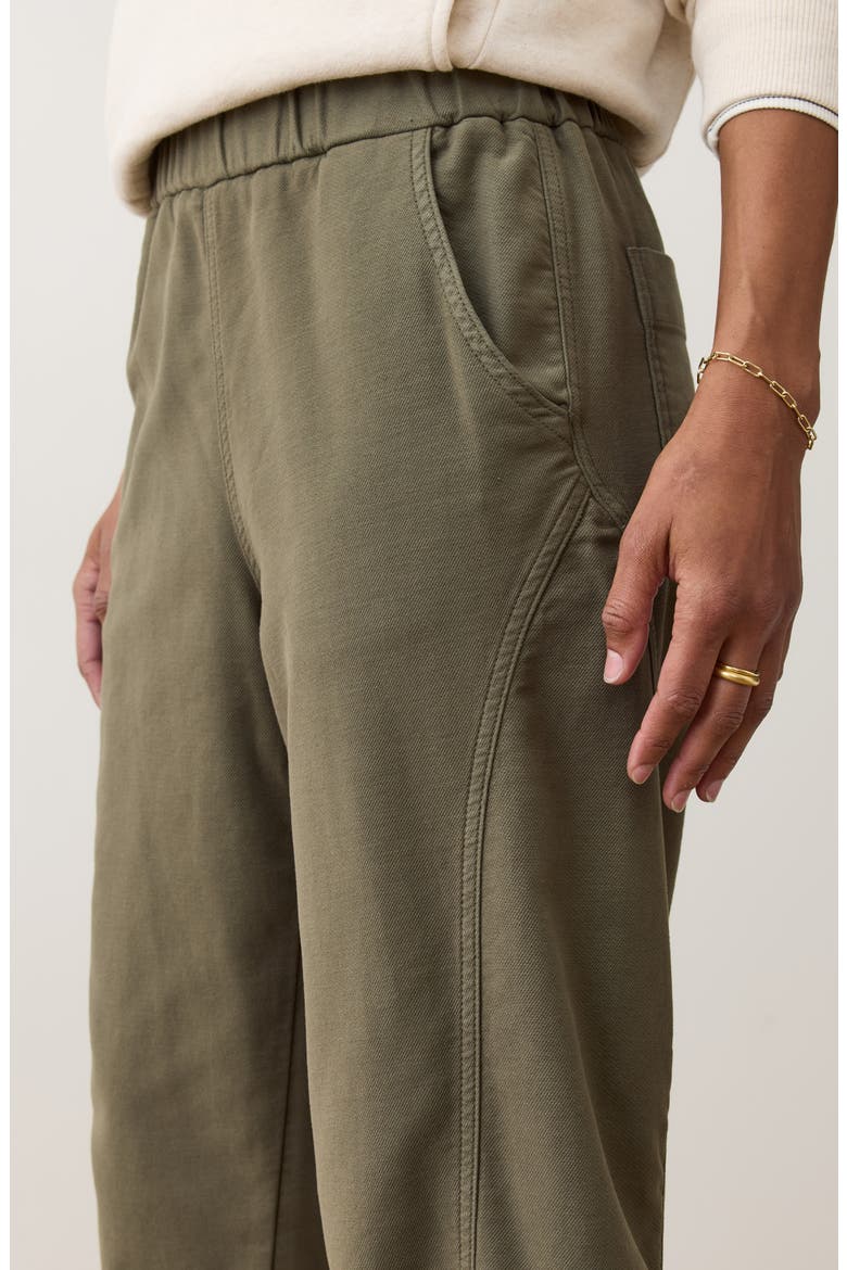 Jessie Barrel Leg Twill Pants, Alternate, color, DUSTY OLIVE