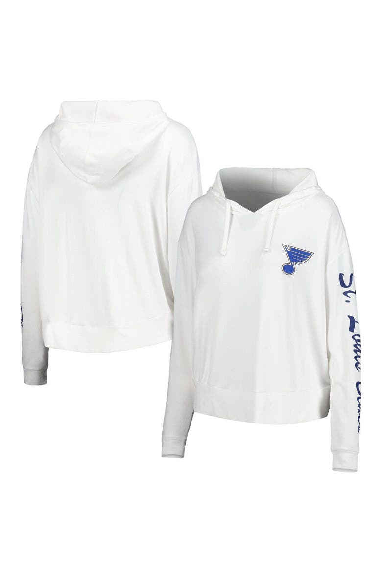 Women's Concepts Sport Cream St. Louis Blues Accord Hacci Long Sleeve Hoodie T-Shirt, Main, color, White